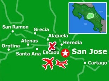 Escazu Region Detail Map