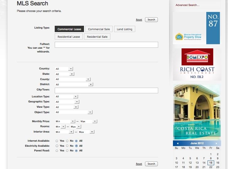 MLS search integration screen cap